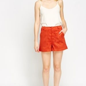 Burnt Orange High Waisted Short Velvet